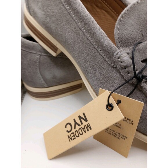 NEW Nwt Madden NYC Slip On Sz 9 Penny Loafers Shoe Men's Gray Suede Look Leather - Picture 8 of 10